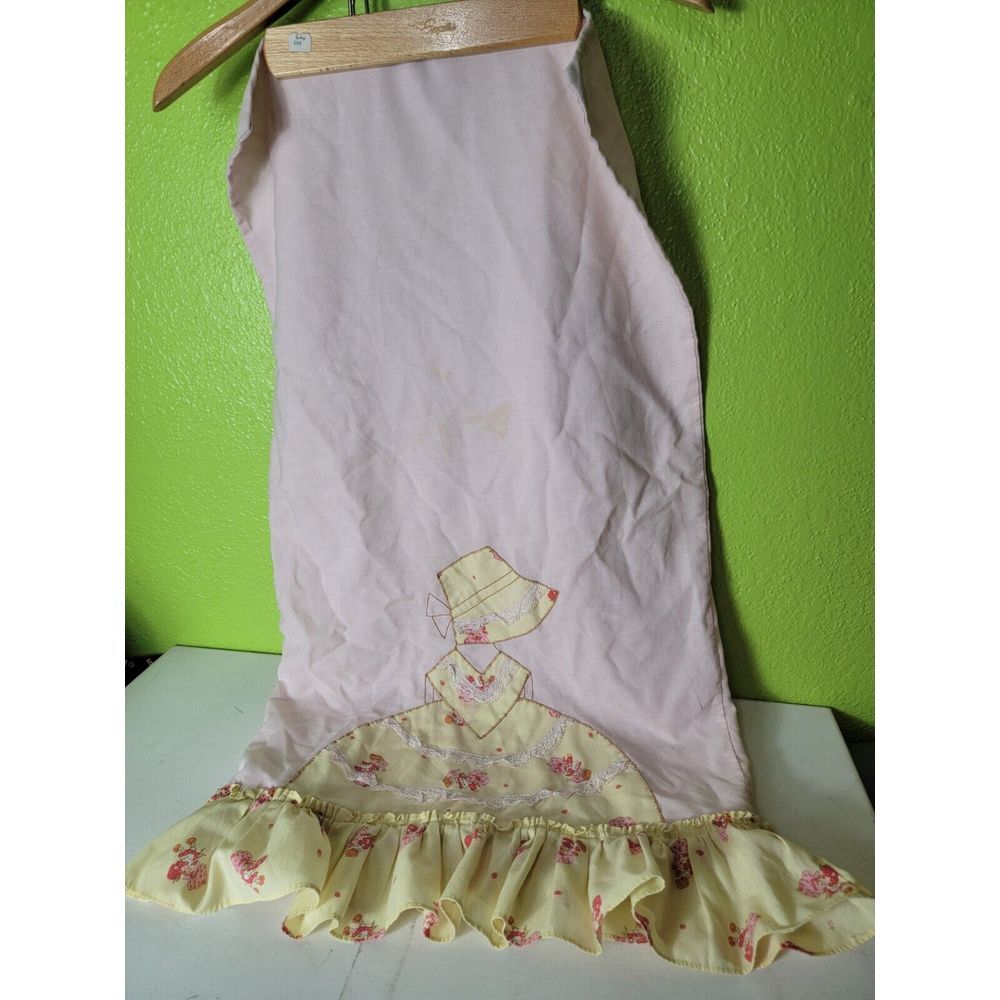 Vintage Strawberry Shortcake Pillow Case Pink Yellow Frill Dress